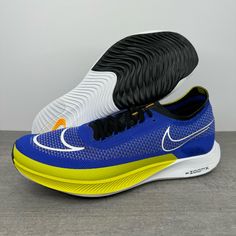 Nike Zoomx Streakfly Running Shoes Men's Size 11.5 Racer Blue/Yellow Dj6566-401 Brand New Without Box Handbag Essentials, Shoes Nike, Running Shoes For Men, Men's Nike, Blue Yellow, Nike Men, Nike Shoes, Running Shoes, Athletic Shoes