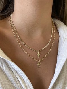 SMALL CROSS NECKLACE – ALV Jewels Cheap Cross Chain Necklace, Adjustable Cross Necklaces With Delicate Chain, Cheap Adjustable Chain Necklace With Cross Pendant, Cheap Gold Cross Chain Necklace, Dainty Cross Necklace For Everyday Wear, Adjustable Delicate Chain Cross Necklaces, Adjustable Chain Cross Pendant Necklace, Dainty Jewelry With Adjustable Chain And Cross Pendant, Dainty Charm Necklace With Cross Pendant And Adjustable Chain