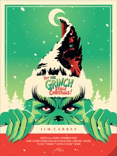 a movie poster for the grinch christmas film starring tim carryy and tom carrey