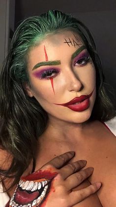 Lady Joker Costume Diy, Female Joker Costume Makeup, Joker Makeup Women, Joker Makeup Female, Female Joker Makeup