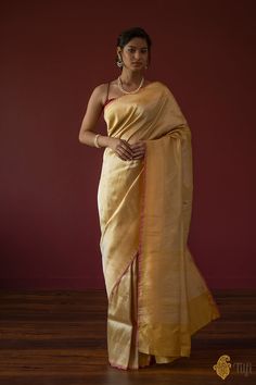 "A\u00a0magnificent Banarasi treasure, this is an extravagant\u00a0saree with an allover\u00a0zari vasket weave in a zig-zag pattern on a body\u00a0of Katan Silk. Rich, unconventional, and utterly fabulous!\n\n\n\nColor\u00a0- A\u00a0beautiful shade of\u00a0Mustard\n\nTechnique\u00a0- Classic handwoven Banarasi Zari Vasket art passed down through generations.\u00a0 Border and pallu in an enduring Kadwa weave. The elaborate and laborious Kadwa (Kadhua) technique involves hand-weaving each motif separately. It takes longer on the handloom, but makes a more robust pattern, which stands out on the fabric.\n\n\nFabric\u00a0-\u00a0Soft as butter, pure Katan Silk\n\nSpeciality\u00a0-\u00a0Stunning zari work\u00a0created using a supplemental zari weft throughout the body of the saree. An unfussy z Katan Silk, Zari Work, Zig Zag Pattern, Handloom Saree, Blouse Piece, Zig Zag, Soft Fabrics, It Takes, Mustard