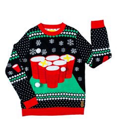 College Christmas Party, Fried Pussycat Ugly Sweater, Bad Christmas Sweaters, Igly Christmas Sweaters, College Christmas, Ugly Christmas Sweater Print, Christmas Outfit Men, Pong Game, Mens Ugly Christmas Sweater