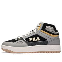 FILA GLORY MID Basketball Shoes 'Grey Black' F12M141211FEB Shoes Grey, Basketball Shoes, Basketball, Grey, Black