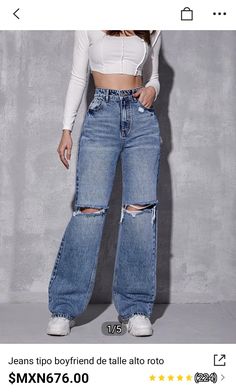 Diy Distressed Jeans, Ripped Jeans Style, Ripped Jeans Outfit, Cute Lazy Day Outfits, Lazy Day Outfits, Current Styles, Aesthetic Outfits, Ripped Jeans