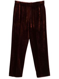 chocolate brown velvet elasticated waistband raised seam detail two side inset pockets rear welt pocket straight leg Velvet Trousers, Wardrobe Edit, Yoko London, Brown Velvet, Boots Fall, Exclusive Fashion, Ballet Flat Shoes, Ski Wear, Pants Straight