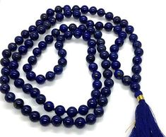 8 mm Natural Blue Lapis Lazuli Mala beads, 108 Buddhist Mala, Enhance Awareness Insight & Intellect, Third Eye Chakra, Communication  Name :-108 bead lapis lazuli prayer Mala Shape :- round item lenght:-32  inchClick to visit our Shop:- https://www.etsy.com/shop/HamzagemsCo?ref=seller-platform-mcnav Blue Round Beads Mala For Meditation, Blue 8mm Beads Spiritual Mala, Blue Round Spiritual Beads, Blue Spiritual Mala With 8mm Beads, Spiritual Blue Mala With 108 Beads, Blue Mala With 8mm Beads For Meditation, Blue Beads For Meditation, Blue Gemstone Beads Mala As Gift, Traditional Blue Beaded Necklaces With 8mm Beads