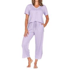 New Flora By Flora Nikrooz Short Sleeve & Capri Pant Set 2-Piece Pj Pajama Set. Brand New In Gift-Able Condition. 2-Piece Pj Set. Super-Soft And Luxurious Microfiber. Self Fabric Drawstring. Side Seam Pockets On The Pants. Capri Length Pant. Size: Sm, Small Color: Purple Lavender With White Polka Dots Material: 95% Polyester 5% Spandex. Easy Care, Machine Wash, Tumble Dry, See Detailed Care Instructions On Garment. Comfortable Pajamas For Sleeping Make Your Offer Lavender Cotton Sleepwear For Spring, Purple Cotton Sleepwear For Loungewear, Purple Cotton Sleepwear For Relaxation, Casual Lavender Cotton Sleepwear, Purple Relaxed Fit Sleepwear For Lounging, Purple Summer Bedtime Sets, Purple Short Sleeve Loungewear Sets, Purple Relaxed Fit Sleepwear For Loungewear, Lavender Cotton Sleepwear For Summer