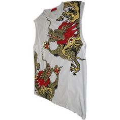 White T-Shirt with Dragon Cotton Crew Neck Top With Dragon Print, Crew Neck Cotton Top With Dragon Print, Casual Cotton Tops With Dragon Design, Casual Cotton Top With Dragon Design, White Cotton Tops With Unique Print, White Cotton Top With Unique Print, Beautifully Made, How To Make Tshirts, Fit Inspo