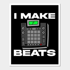 i make beats poster in black and white with an image of a radio on it