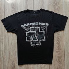 a black t - shirt with the words rammskin on it