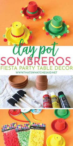 clay pot sombreros are an easy craft for kids to make