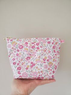 "This pouch is great size for a couple of make up items and small items. Size is 8\"W / 6\"H / 2.5\"D 100% Cotton / Printed in Japan. The pouch opens with golden color zipper.(High quality YKK zipper) It comes with a velvet ribbon on one side. Lined inside with pretty pink color 100% cotton, lightweight. Please, Hand wash. All my works are carefully handmade, hand stitched in a beautiful cotton fabrics. Please give me 3 to 5 days for processing time prior to shipping. Made in a pet and smoke fre Cute Pink Zipper Pouch Cosmetic Bag, Cute Pink Cosmetic Bag With Zipper, Cute Pink Zipper Cosmetic Bag, Pink Pouch With Zipper Pocket For Daily Use, Feminine Pink Zipper Pouch Cosmetic Bag, Pink Pouch With Zipper Pocket, Pink Pouch Pencil Case With Zipper Pocket, Feminine Zipper Pouch Cosmetic Bag For Daily Use, Pink Pencil Case Pouch With Zipper Pocket