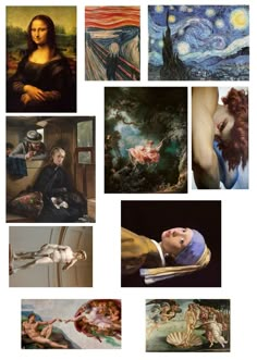 many different paintings are shown together in this collage