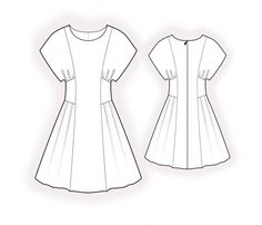 the front and back views of a dress