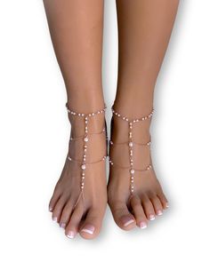 Malina Rose Gold Barefoot Sandals Elegant Pearl Chain Anklet For Party, Dainty Rose Gold Summer Jewelry, Summer Party Jewelry In Rose Gold, Summer Party Rose Gold Jewelry, Elegant Adjustable Gold Barefoot Sandals, Rose Gold Anklets For Party, Elegant Adjustable Pink Anklets, Elegant Pink Adjustable Anklets, Rose Gold Beads