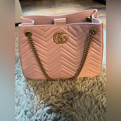 Authentic Gucci Marmont Apollo Chevron Tote Can Be Worn On Shoulder Or As Crossbody Rare Beautiful Pink Dust Bag Included Feel Free To Ask Questions! Gucci Marmont, Gucci Bags, Business Outfits, Medium Bags, Bago, Gucci Bag, Bags Shoulder, Diaper Bag, Shoulder Bags