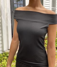 Off Shoulder Top, Black — Karol Richardson One Shoulder Stretch Top For Day Out, Stretch One Shoulder Top For Day Out, Stretch Off-shoulder Tops For Day Out, Versatile Stretch Tops For Date Night, Casual Strapless Off-shoulder Top, Strapless Black Tops For Day Out, Black Strapless Top For Day Out, Elegant Fitted One Shoulder Top For Day Out, Elegant Tube Top For Day Out