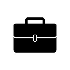 a black and white silhouette of a briefcase