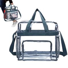 Material Composition : storage bag Main Material : Polyester support : dropshipping Portable PVC Transparent Shoulder Crossbody Bag Tote Satchel Handbag for Women Lady Large Capacity Clear Bag Shopping Handbag Bullet Points: 1.【High-quality Material】Clear Tote Bags is made of a strict selection of 90% cold-resistant PVC and 10% polyester materials, which is thick enough, sturdy and durable and can provide some protection against excessive wear and tear. 2.【Hyaline Design】Clear Stadium Bag equipped with a transparent Design allows you to see at a glance where everything you need is located and has been more diaphaneity. 3.【Simple to Carry】Equipped with a strong nylon handle design for easy portability, Clear Tote Bag is lightweight and easy to fit the wrist and convenient for you to store t Clear Lunch Bag, Transparent Purse, Clear Handbags, Clear Tote Bags, Training Bags, Travel Bag Organization, Transparent Bag, Travel Tote Bag, Handbag For Women