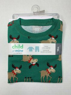 Child Of Mine Made By Carters 2-piece Cotton Pajama 18 M Green With Deers . Condition is New with tags. Shipped with USPS First Class Package. Casual Green Holiday Sets, Cotton Christmas Bedtime Tops, Christmas Cotton Bedtime Tops, Casual Cotton Christmas Sets, Green Cotton Christmas Sets, Casual Cotton Sets For Holiday, Casual Cotton Holiday Sets, Holiday Long Sleeve Cotton Sets, Green Cotton Sets For Holiday