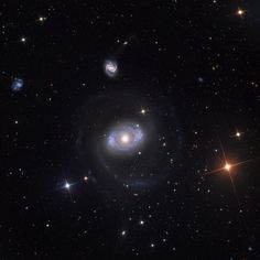 an image of a spiral galaxy in the sky