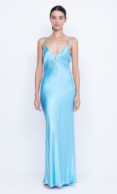 Margaux Keyhole Maxi Dress in Topaz Blue by Bec + Bridge Keyhole Dress, Prom Dress Shopping, Dresses Backless, Formal Party, Brides And Bridesmaids, Dress Cuts, Blue Fabric, Low Cut, Long Tops