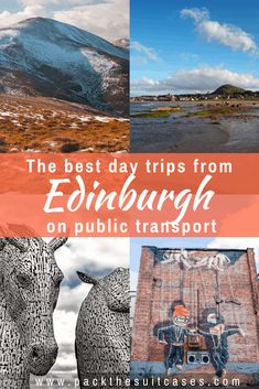 the best day trips from edinburgh on public transport, including riding horses and walking dogs