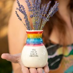 You Are All Kinds Of Amazing Favorite Bud Vase Natural Life Home - Garden - Vases & Planters Ceramic Painting Ideas Vase, Colorful Borders Design, Colorful Borders, Ponte Vedra Beach, A Beautiful Flower, Hippie Flowers, Natural Life, Clay Ideas, Bud Vase