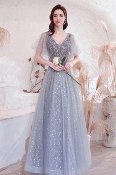 Spring Formal, A Line Evening Dress, Blue Evening Dresses, Blue Tulle, Long Prom Dresses, A Line Prom Dresses, Dress Evening, Prom Dresses Blue, Color Box