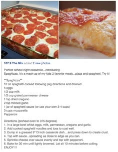 the recipe for pepperoni pizza is shown here