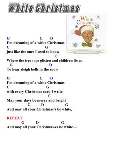 a christmas song with the words white christmas written on it