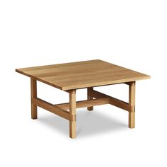 a square wooden table with two legs on the bottom and one leg raised to the side