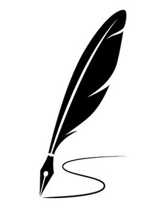 a black and white image of a pen with a inkwell on the top of it