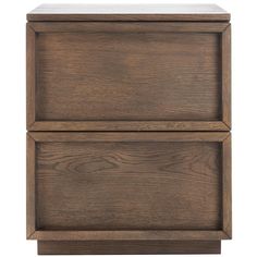 a wooden cabinet with two drawers