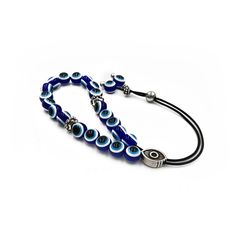 This is a listing of a Greek Komboloi - Worry Beads created from 21 Blue Acrylic Evil Eye Beads, 2 silver tone metal beads and silver tone metal master bead. Item can be made with cord color of your choice. Please choose the cord color you would like from the drop down menu. Features: Item Length: approx 26cm / 10 inches Beads Size: 10mm / 0.39 inch Beads Type & Color: Acrylic Blue Evil Eye Beads Metal Materials: Silver tone Metal Alloy ✔ Here you can browse more items in our shop: https://www.e Adjustable Silver Beads Spiritual Rosary Bracelet, Adjustable Spiritual Rosary Bracelet With Silver Beads, Silver Adjustable Bracelets With Oval Beads, Adjustable Evil Eye Spiritual Beads, Adjustable 8mm Beads For Jewelry Making, Adjustable Spiritual Evil Eye Beads, Adjustable Blue Jewelry With Silver Beads, Adjustable Hand-strung Silver Beads, Adjustable Silver Rosary With 8mm Beads