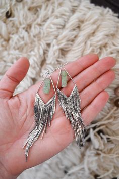 Green Kyanite Silver Dangle Earrings Boho Tassel Earrings - Etsy Green Kyanite, Dangle Earrings Boho, Southwest Jewelry, Silver Dangle Earrings, Earrings Unique, Scottsdale Az, Earrings Boho, Dainty Earrings, Silver Earrings Dangle