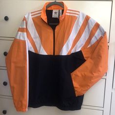 Nwt! Size Small. Bought In Uk And Never Worn. Adidas Jacket Women, Grey Jacket Women, Adidas Orange, Adidas Windbreaker, Textured Jacket, Black Windbreaker, Golf Jackets, Adidas Track Jacket, Womens Windbreaker