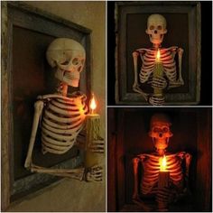 Haunted house skull halloween decoration Life Size Skeleton, 3d Skeleton, Creepy Halloween Decorations, Halloween Decor Ideas, Scary Halloween Decorations, Skull Halloween