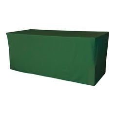 a green rectangular table cover on a white background