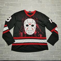 I just added a new item to eBay, Friday the 13th Jersey Shirt Adult Large Jason Voorhees Halloween Costume! #eBay #eBaySeller Jason Voorhees Halloween Costume, Friday The 13, Friday The 13th Shirt, 13 Shirt, Jason Horror, Spirit Days, Halloween Costumes Makeup, Clothing Pieces, Jason Voorhees