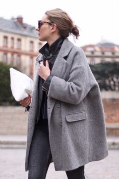 Death by Elocution Grey Coat, Woolen Coat