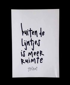 a piece of paper with writing on it that says, butten de linties is meer rumite