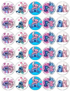 the littlest pet shop stickers are all different colors and sizes, but one is blue