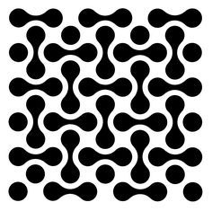 an abstract black and white pattern on a white background