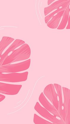 a pink wallpaper with leaves and dots on the bottom right corner, in an abstract manner