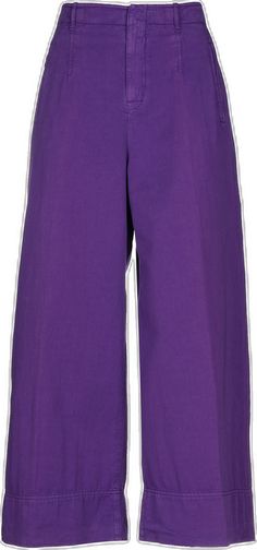 Cotton Straight Leg Culottes For Work, Cotton Wide-leg Pants With Belt Loops, Wide Leg Parachute Pants For Spring Workwear, Spring Straight Culottes With Belt Loops, Purple Cotton Bottoms With Belt Loops, Purple Wide Leg Pants With Elastic Waistband, Cotton Wide Leg Trousers With Belt Loops, Wide Leg Chinos With Belt Loops For Spring, Spring Wide Leg Work Pants With Belt Loops