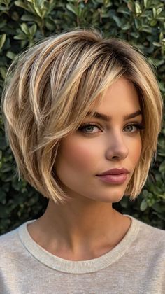 Short Bob Hairstyles Honey Blonde Hair Short, Layered Bob Hairstyles Short, Blonde Hair Short, Hairstyles Short Bob, Blond Highlights, Short Layered Bob