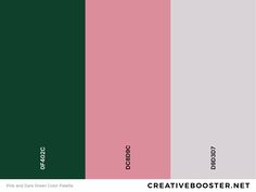 the color scheme is green, pink, and grey with black text on it that says creative