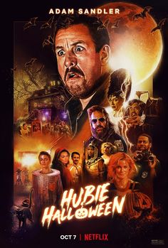 a movie poster for the upcoming horror film, hubie and he is on netflix