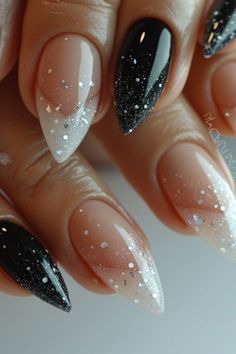 Black Nail Designs, Black Nail, Get Nails, Fancy Nails, Dope Nails, Cute Acrylic Nails, Love Nails